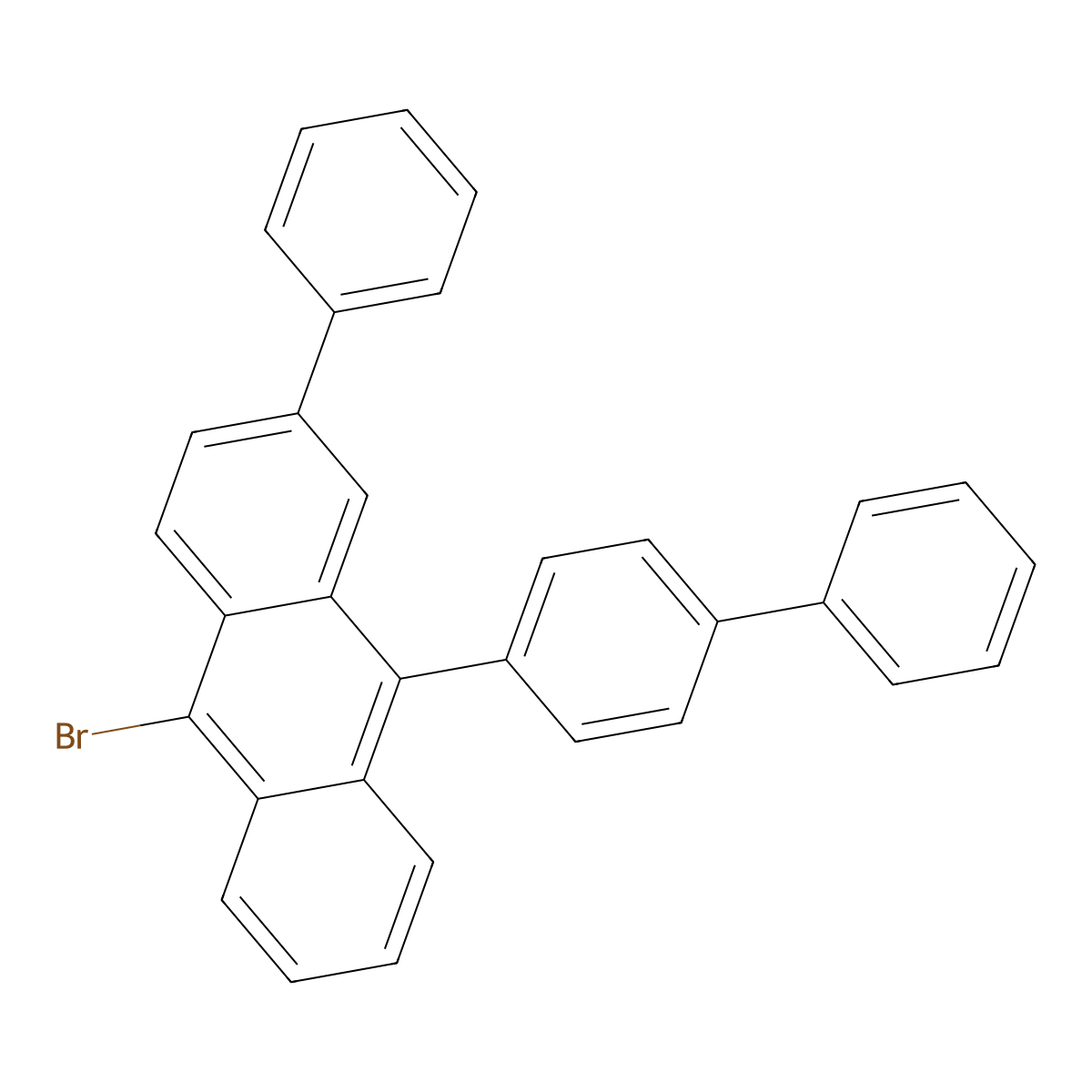 9-([1,1'-Biphenyl]-4-yl)-10-bromo-2-phenylanthracene molecular structure, CAS 1195975-03-1