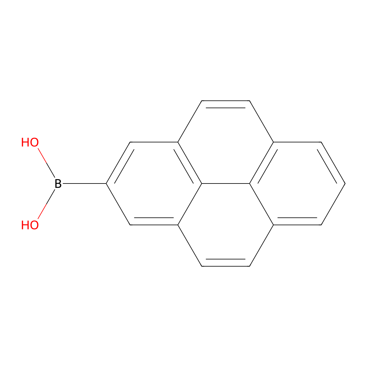 Pyren-2-ylboronic acid molecular structure, CAS 1195975-05-3