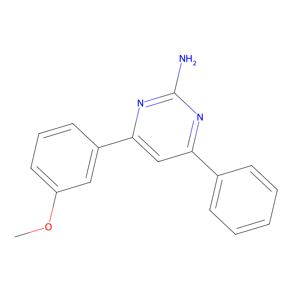 4-(3-Methoxyphenyl)-6-phenylpyrimidin-2-amine molecular structure, CAS 1195977-36-6