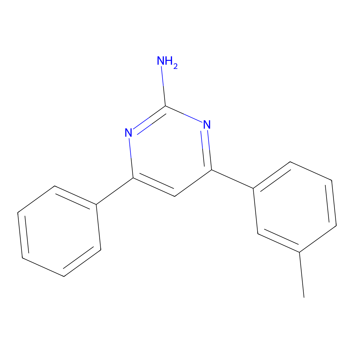 4-(3-Methylphenyl)-6-phenylpyrimidin-2-amine molecular structure, CAS 1195977-37-7