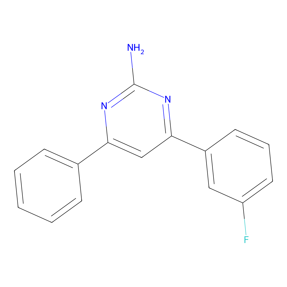 4-(3-Fluorophenyl)-6-phenylpyrimidin-2-amine molecular structure, CAS 1195977-38-8