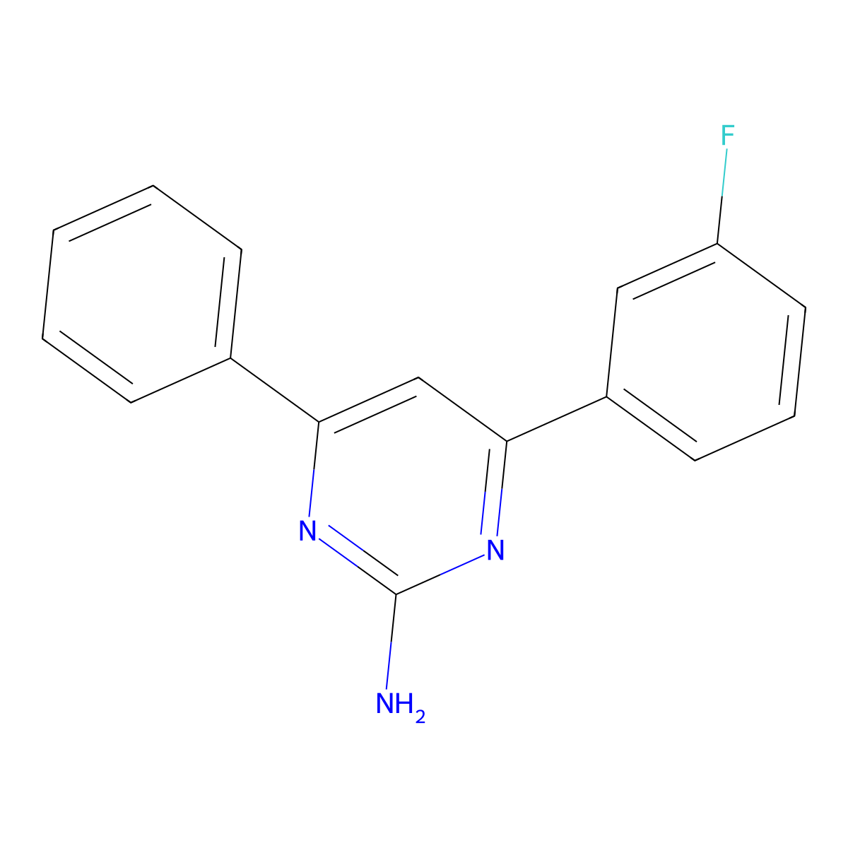 4-(3-Fluorophenyl)-6-phenylpyrimidin-2-amine molecular structure, CAS 1195977-38-8