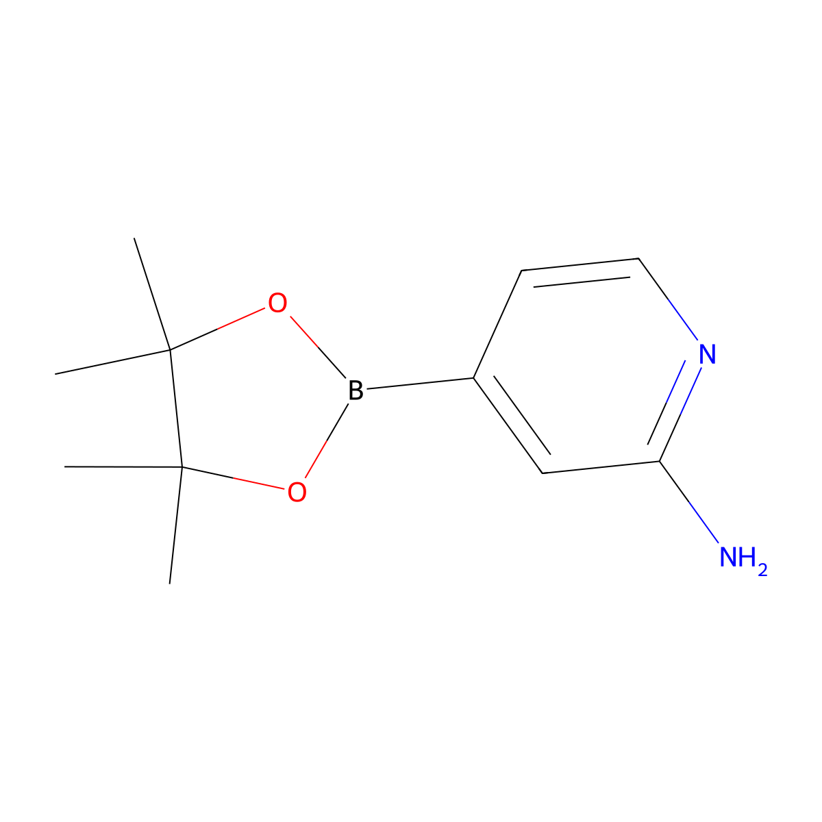 2-Aminopyridine-4-boronic acid pinacol ester molecular structure, CAS 1195995-72-2