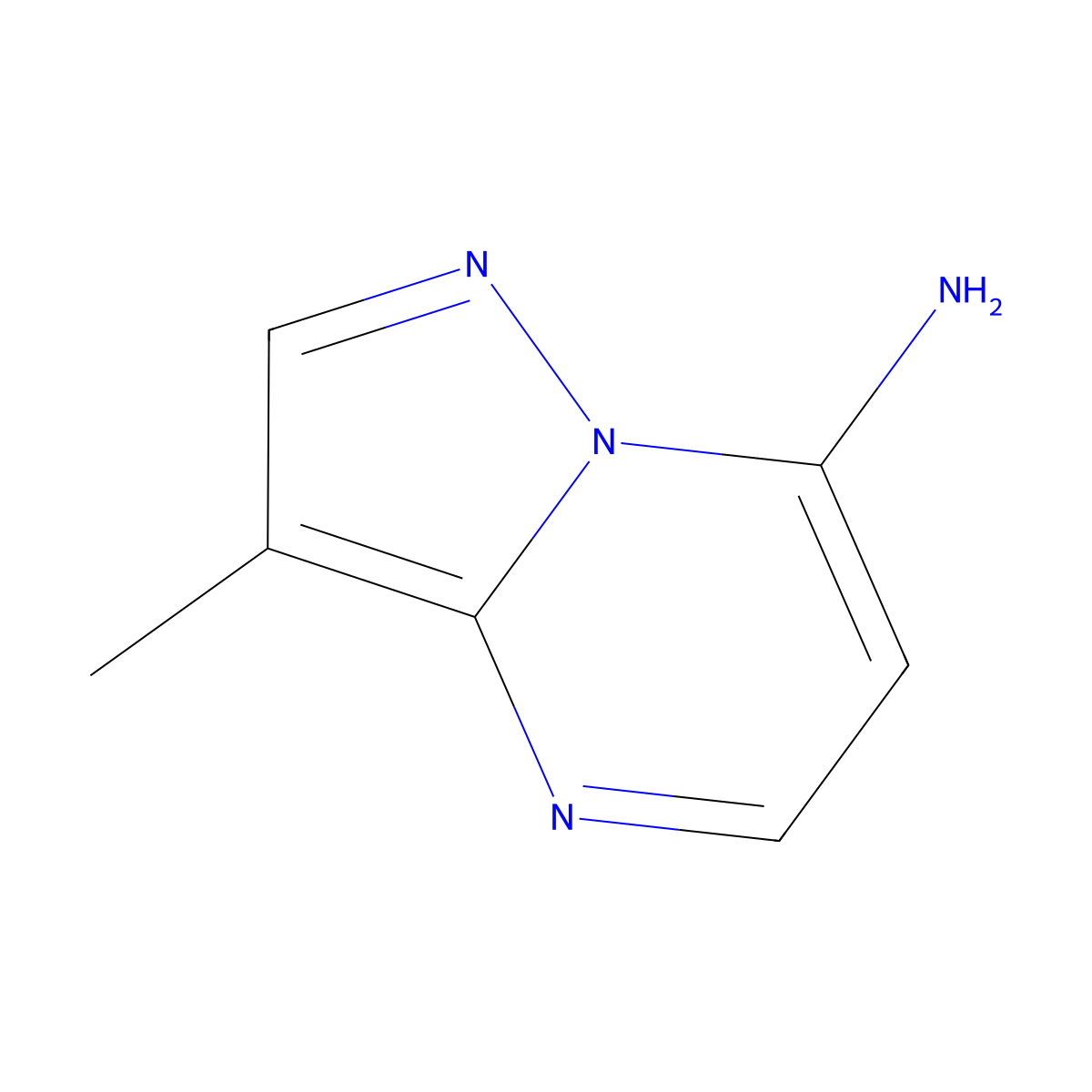 3-Methylpyrazolo[1,5-a]pyrimidin-7-amine molecular structure, CAS 1196-04-9