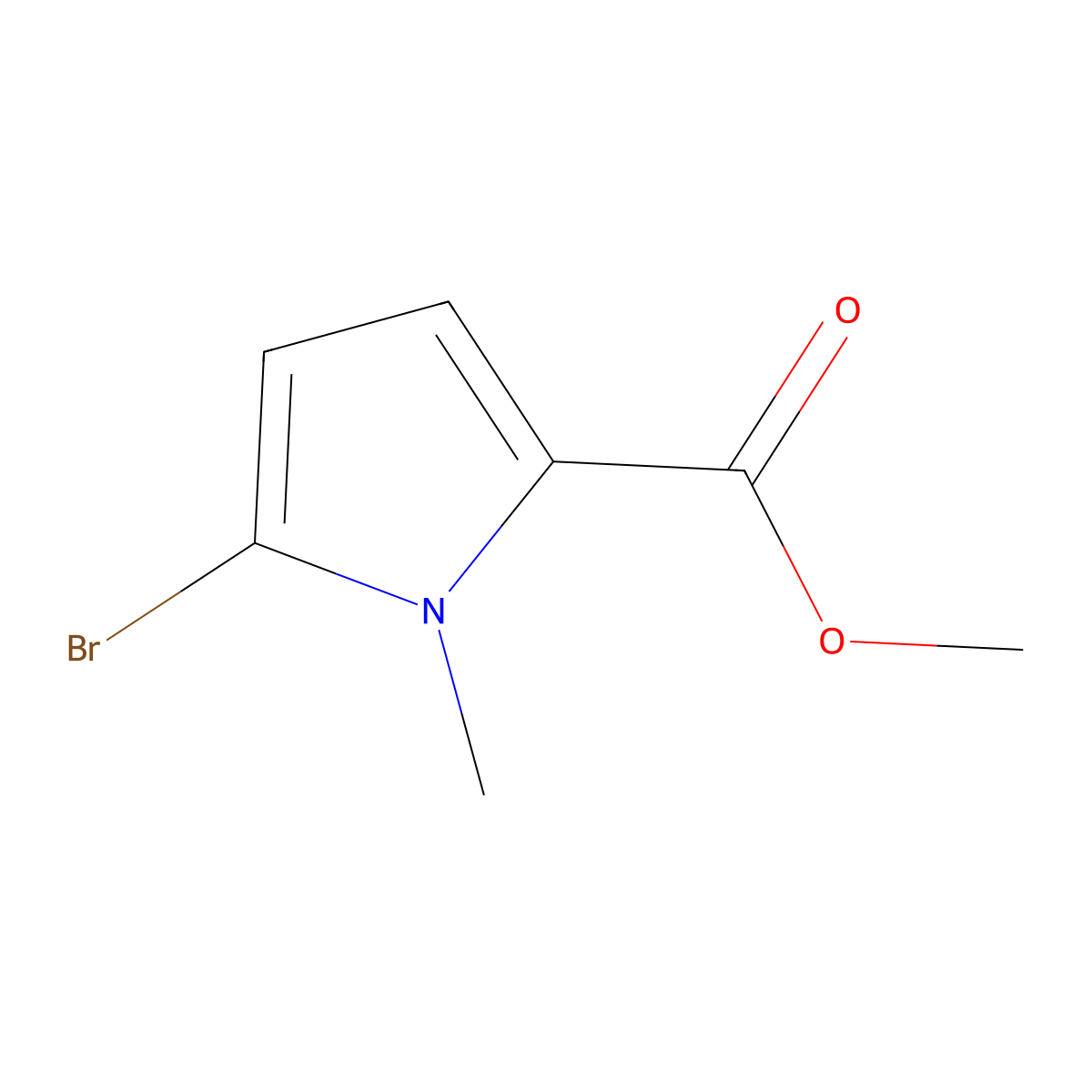 Methyl 5-bromo-1-methyl-1H-pyrrole-2-carboxylate molecular structure, CAS 1196-07-2