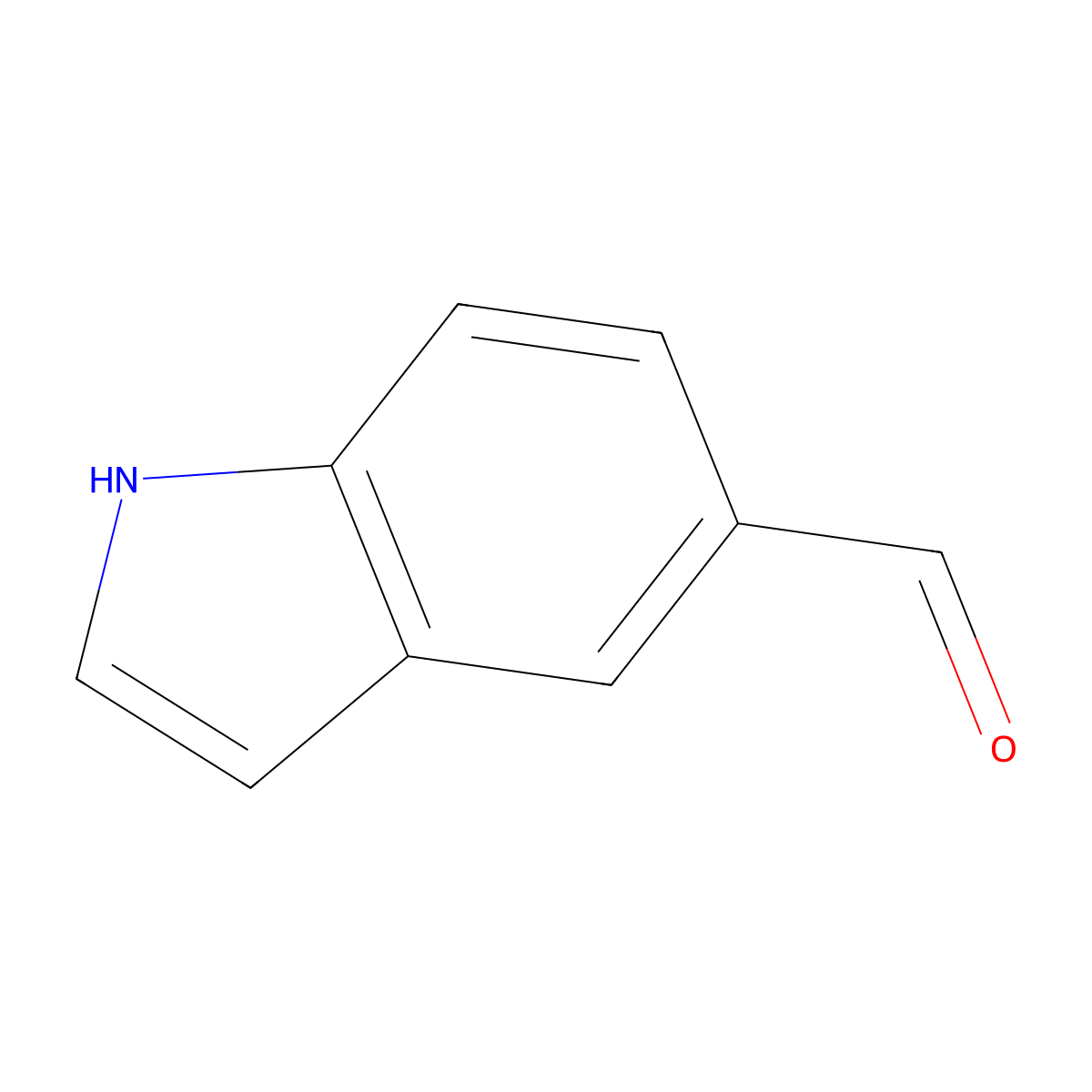 Indole-5-carboxaldehyde molecular structure, CAS 1196-69-6