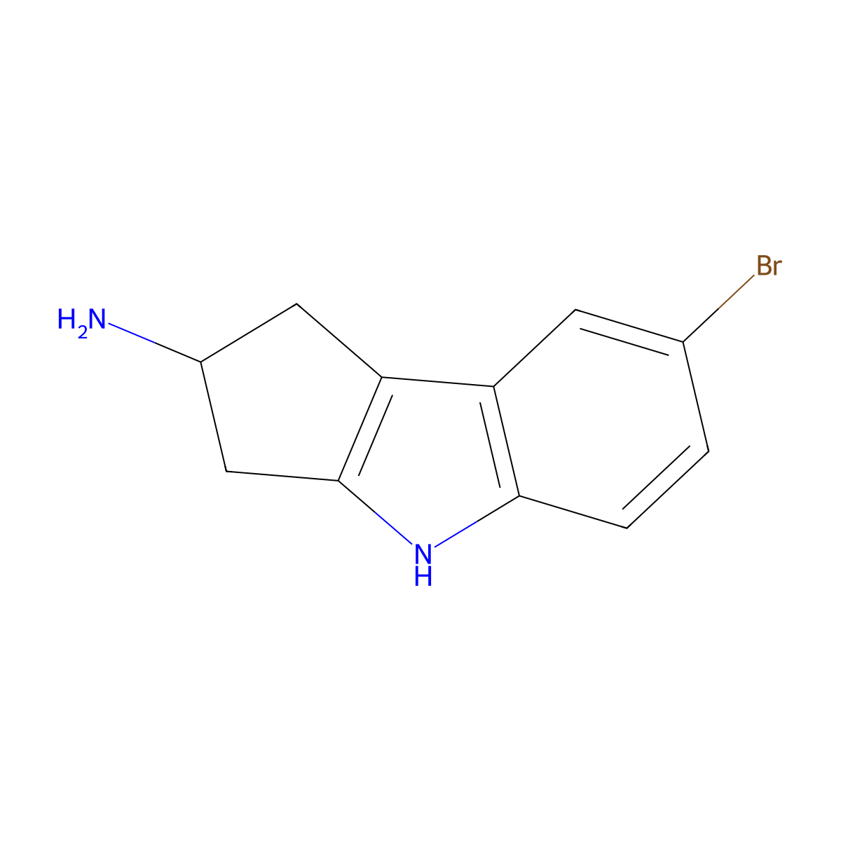 7-Bromo-1,2,3,4-tetrahydrocyclopenta[b]indol-2-amine molecular structure, CAS 1196037-58-7