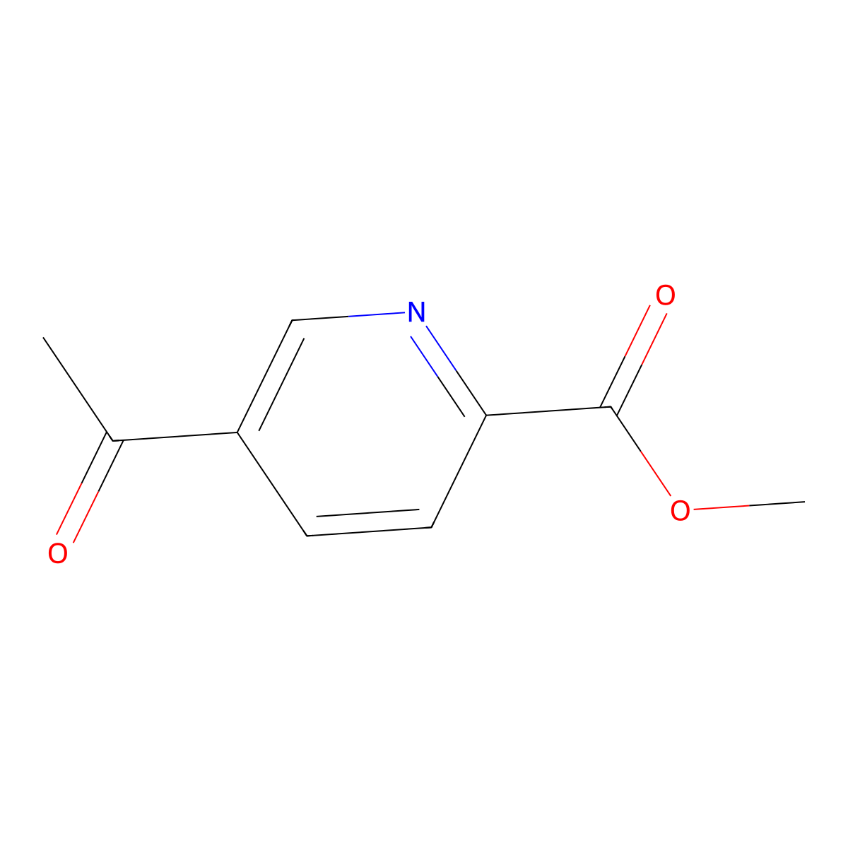 Methyl 5-acetylpicolinate molecular structure, CAS 1196046-95-3