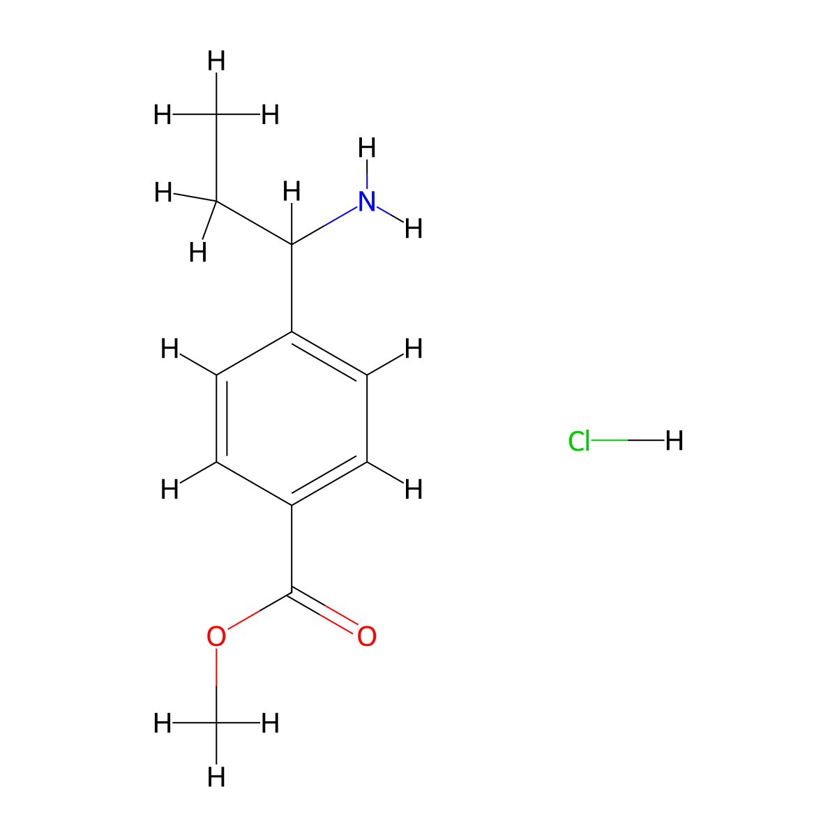Methyl 4-(1-aminopropyl)benzoate hydrochloride molecular structure, CAS 1196046-98-6