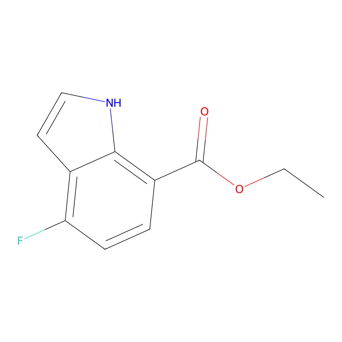 Ethyl 4-fluoro-1H-indole-7-carboxylate molecular structure, CAS 1196048-19-7