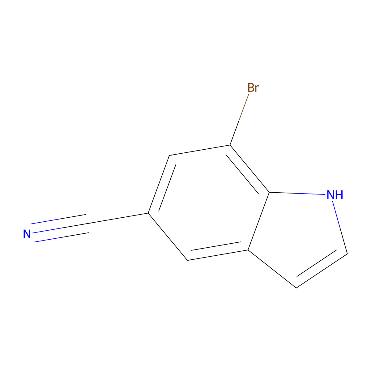 7-bromo-1H-indole-5-carbonitrile molecular structure, CAS 1196051-75-8