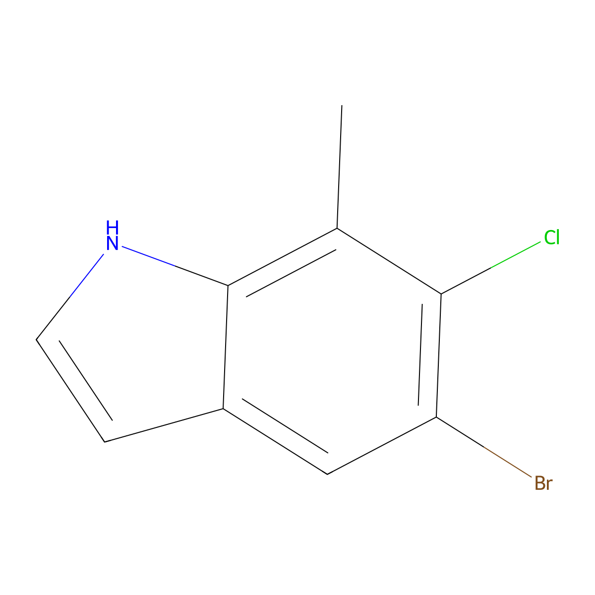 5-bromo-6-chloro-7-methyl-1H-indole molecular structure, CAS 1196051-80-5
