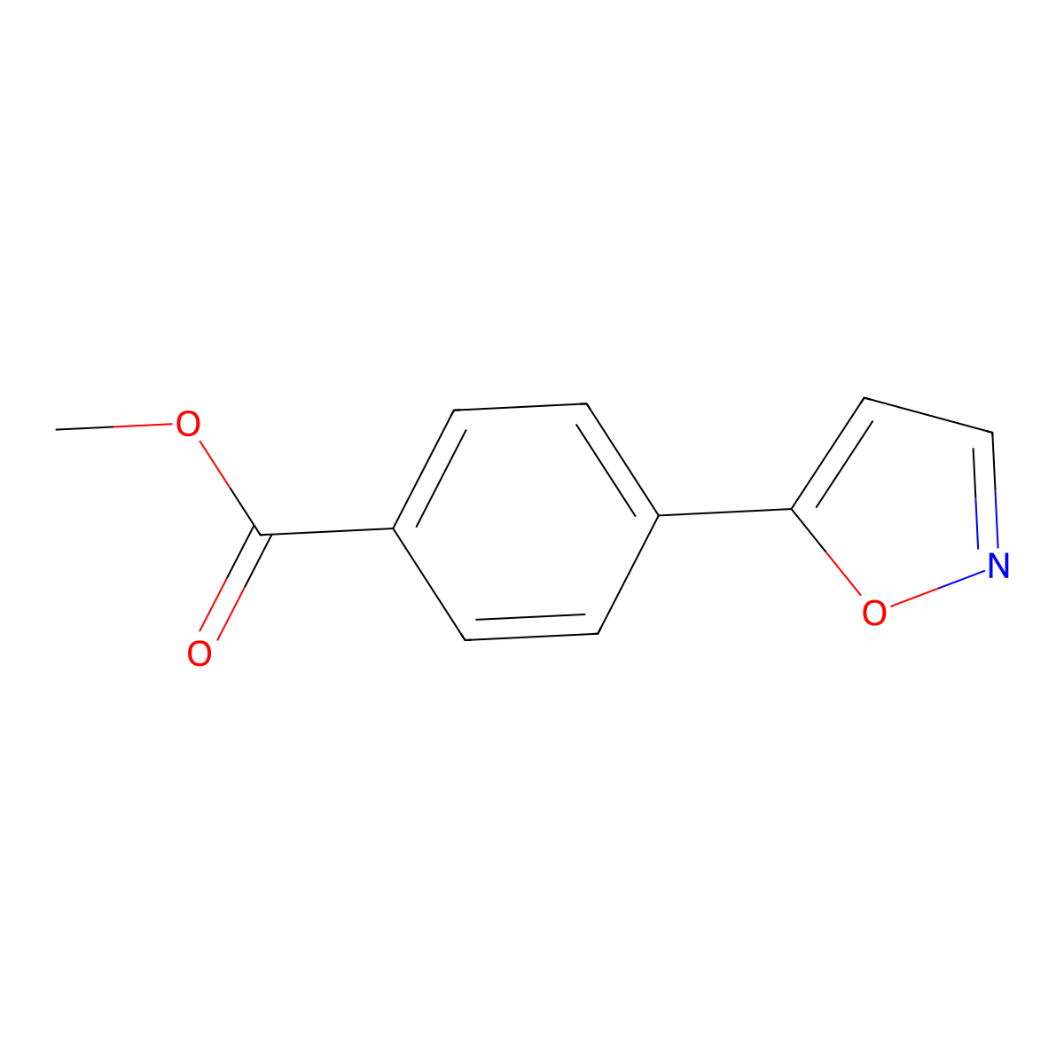 Methyl 4-(1,2-oxazol-5-yl)benzoate molecular structure, CAS 1196059-61-6