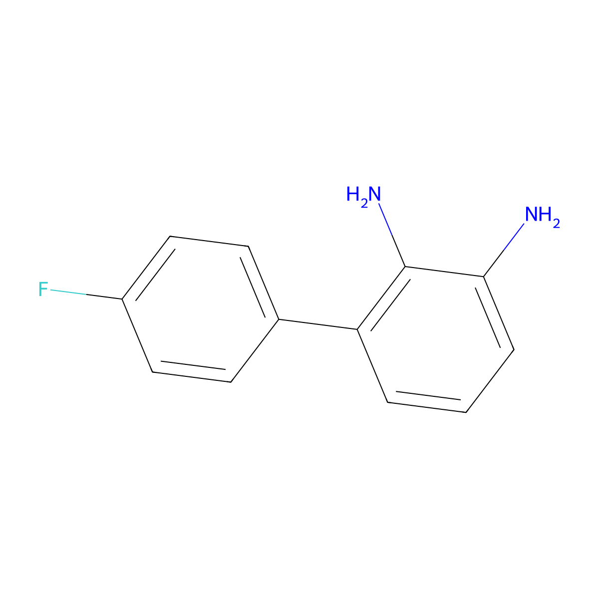 4'-fluoro-[1,1'-Biphenyl]-2,3-diamine molecular structure, CAS 1196067-07-8