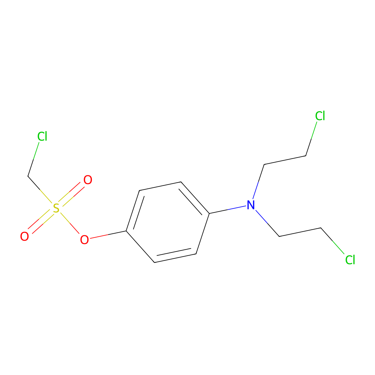 4-[Bis(2-chloroethyl)amino]phenyl chloromethanesulfonate molecular structure, CAS 1196073-08-1