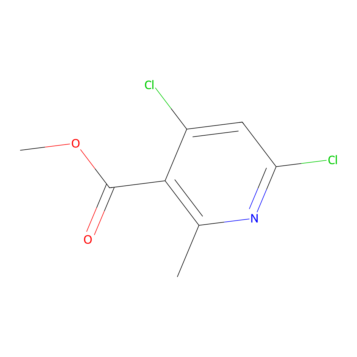 Methyl 4,6-dichloro-2-methylnicotinate molecular structure, CAS 1196073-28-5