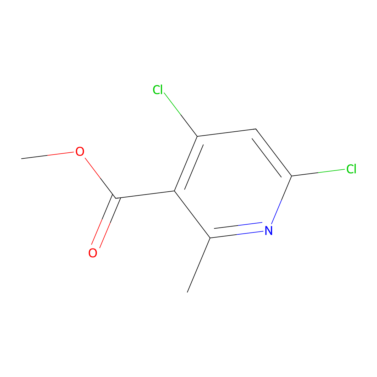 Methyl 4,6-dichloro-2-methylnicotinate molecular structure, CAS 1196073-28-5