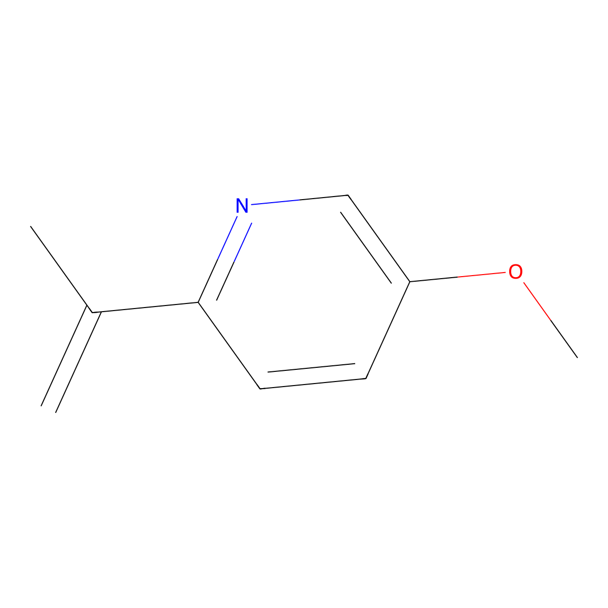 2-Isopropenyl-5-methoxypyridine molecular structure, CAS 1196074-22-2