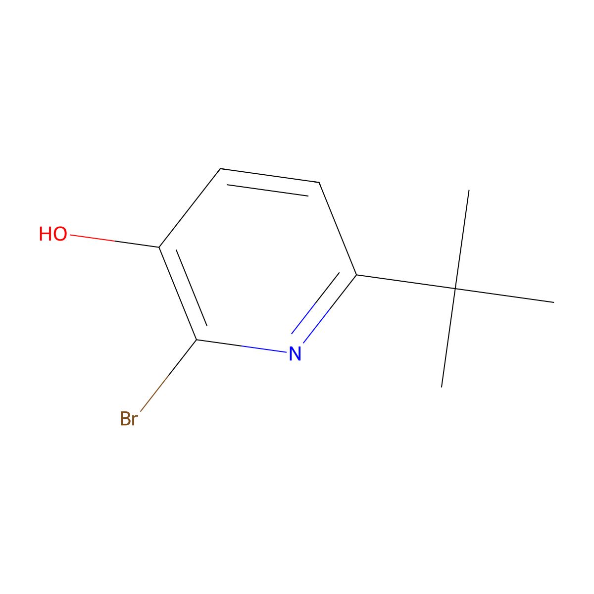 2-Bromo-6-tert-butylpyridin-3-ol molecular structure, CAS 1196074-25-5