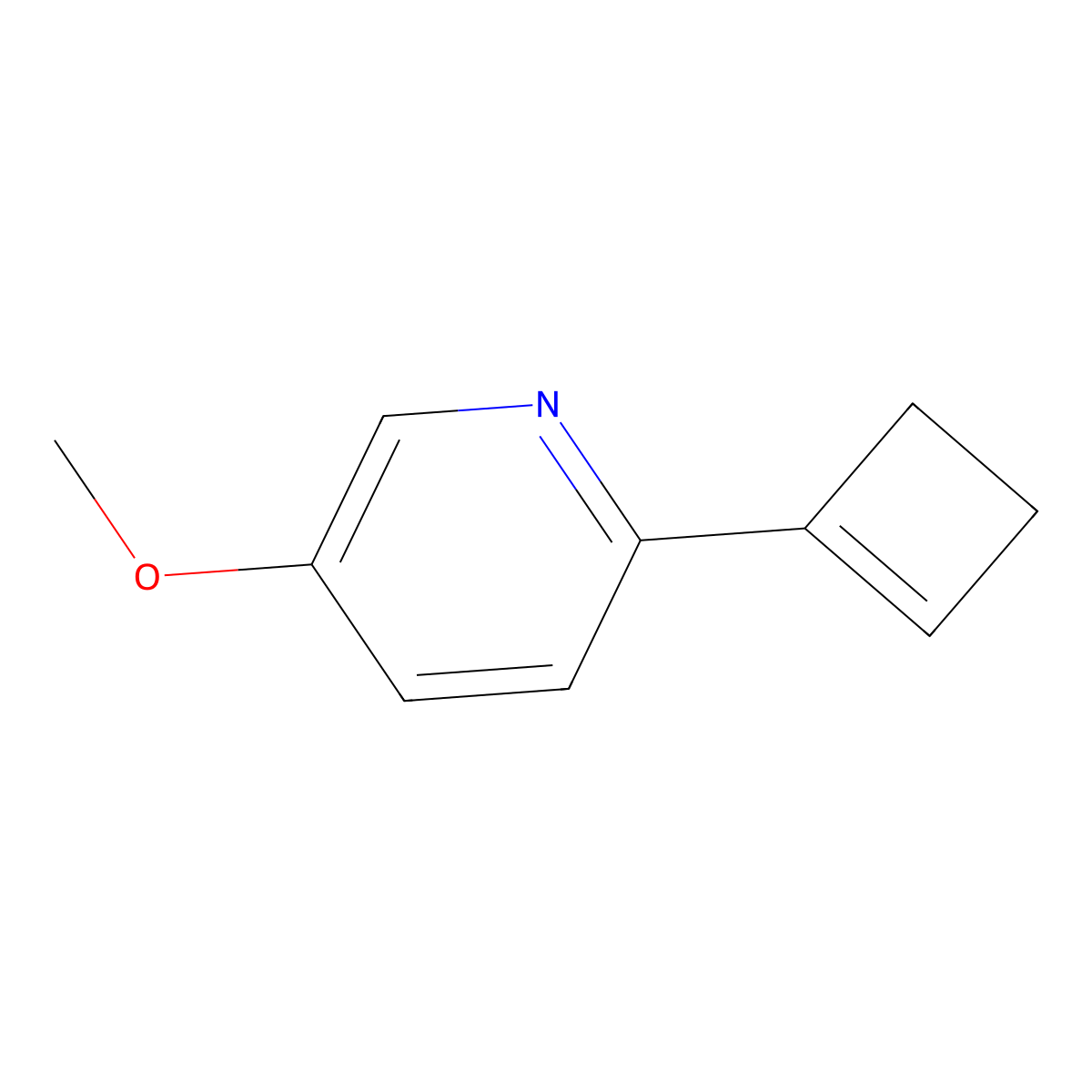 2-Cyclobutenyl-5-methoxypyridine molecular structure, CAS 1196074-35-7