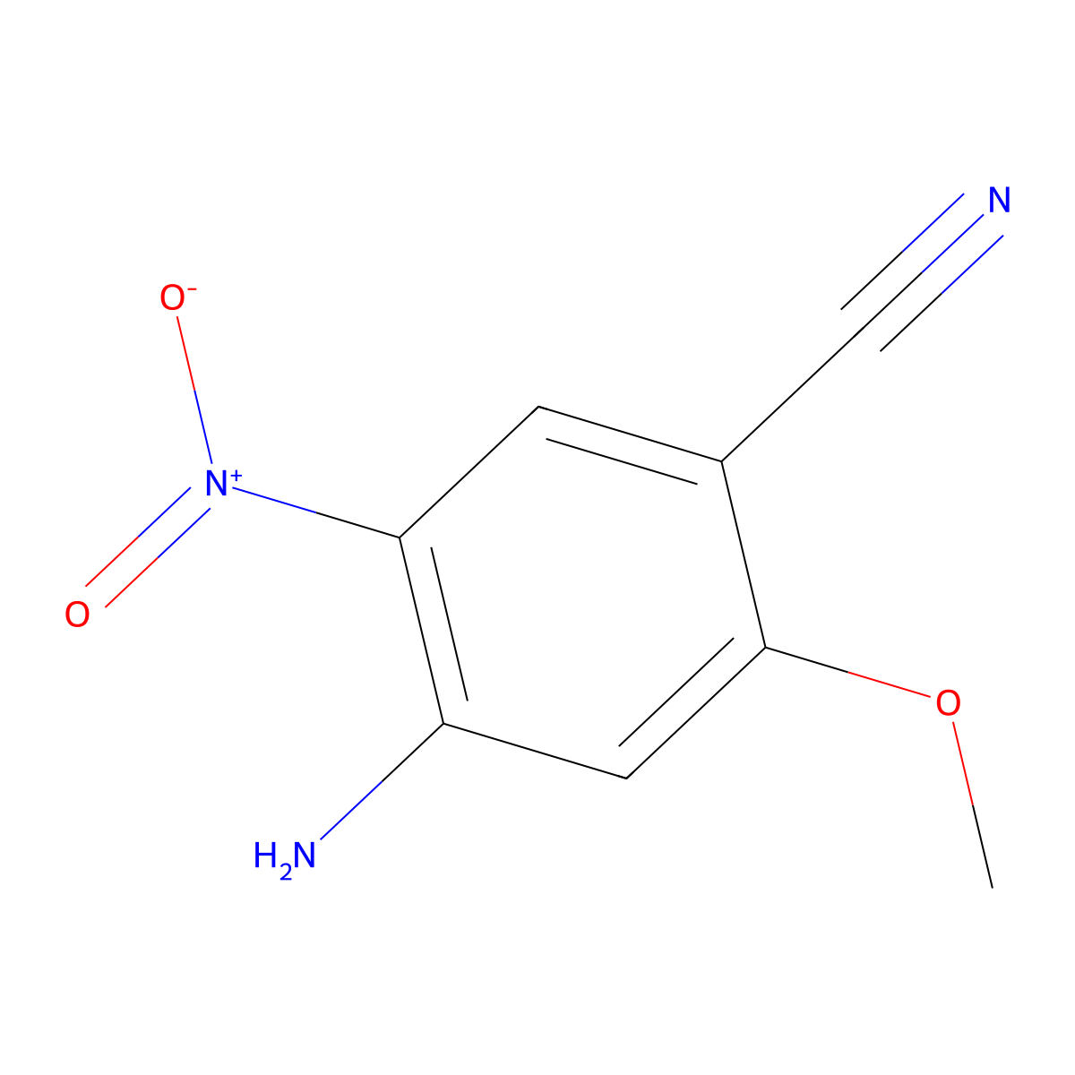 4-Amino-2-methoxy-5-nitrobenzonitrile molecular structure, CAS 1196074-43-7