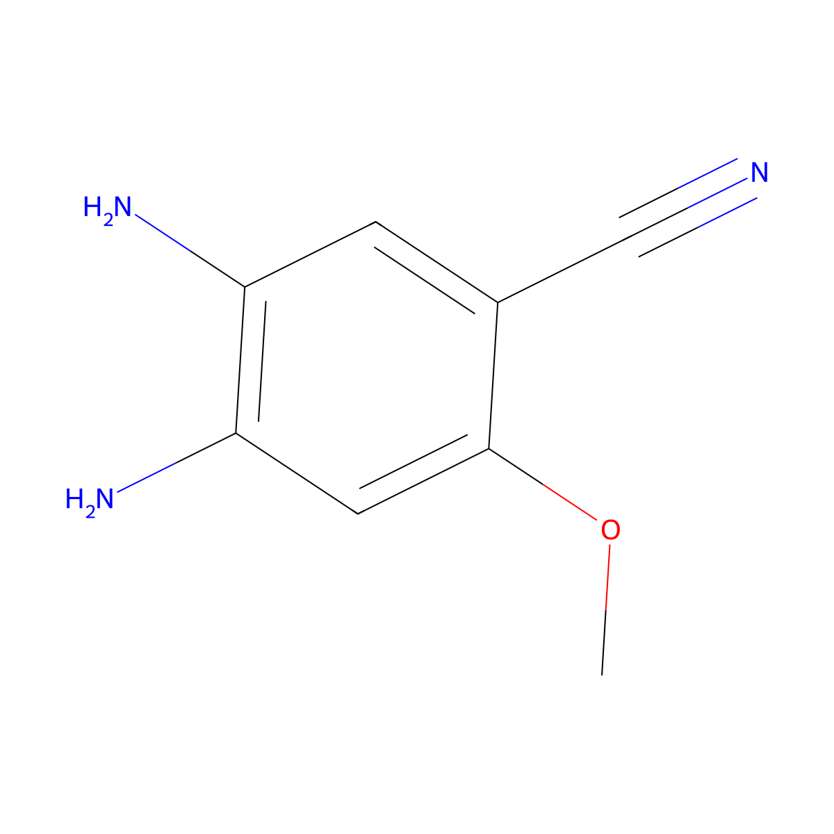 4,5-Diamino-2-methoxybenzonitrile molecular structure, CAS 1196074-44-8