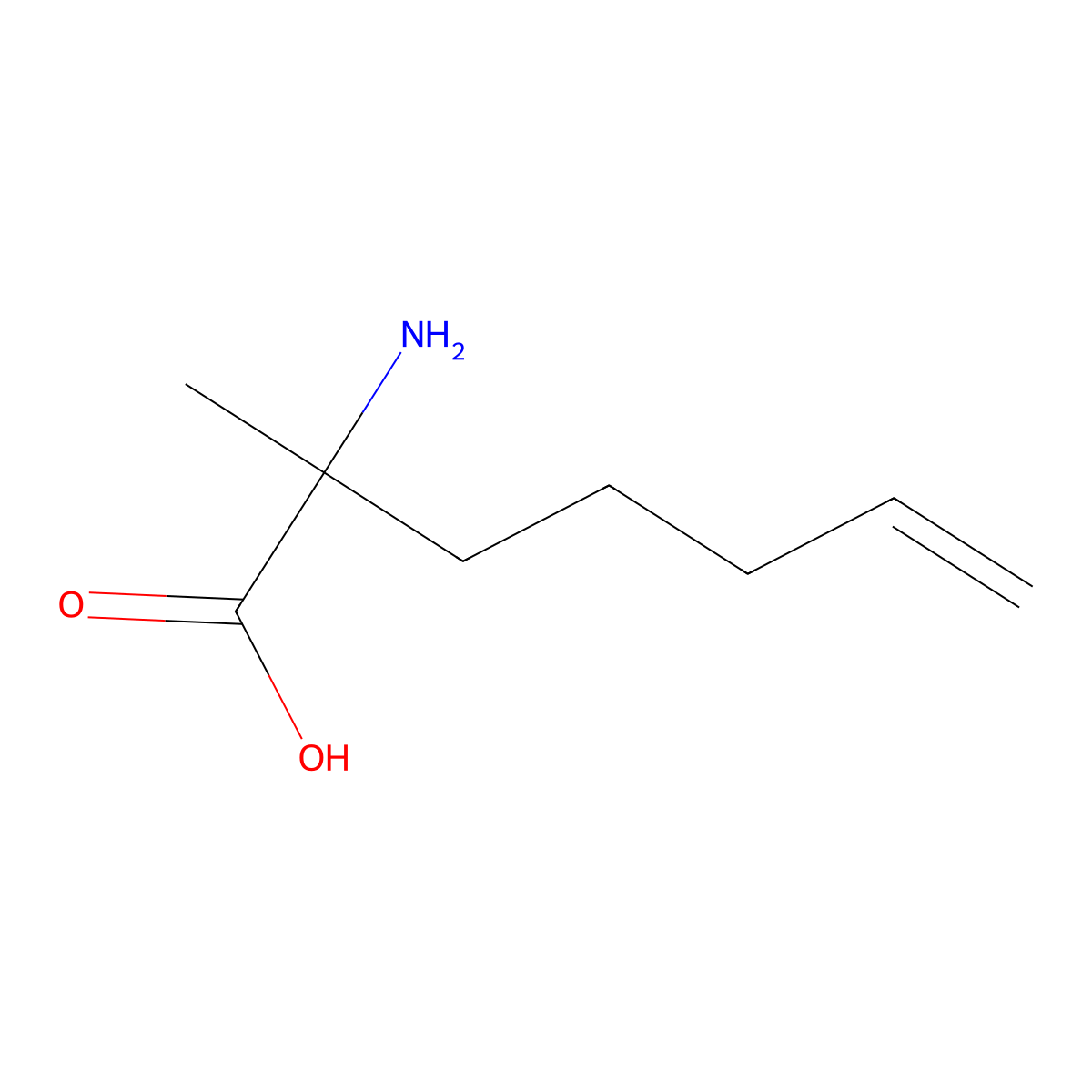 (R)-2-amino-2-methylhept-6-enoic acid molecular structure, CAS 1196090-89-7
