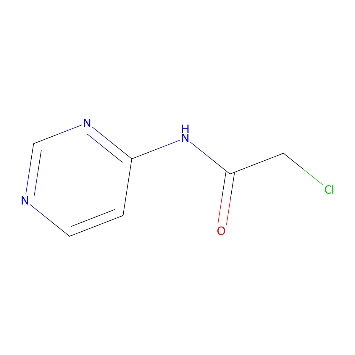 2-Chloro-N-pyrimidin-4-yl-acetamide molecular structure, CAS 1196093-22-7