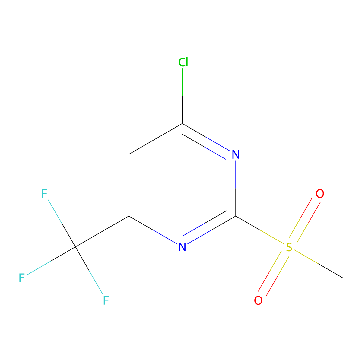 4-Chloro-2-methanesulfonyl-6-(trifluoromethyl)pyrimidine molecular structure, CAS 119610-21-8