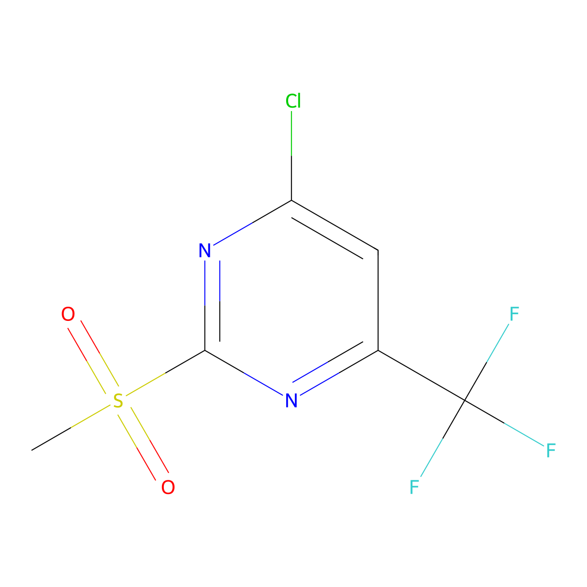 4-Chloro-2-methanesulfonyl-6-(trifluoromethyl)pyrimidine molecular structure, CAS 119610-21-8