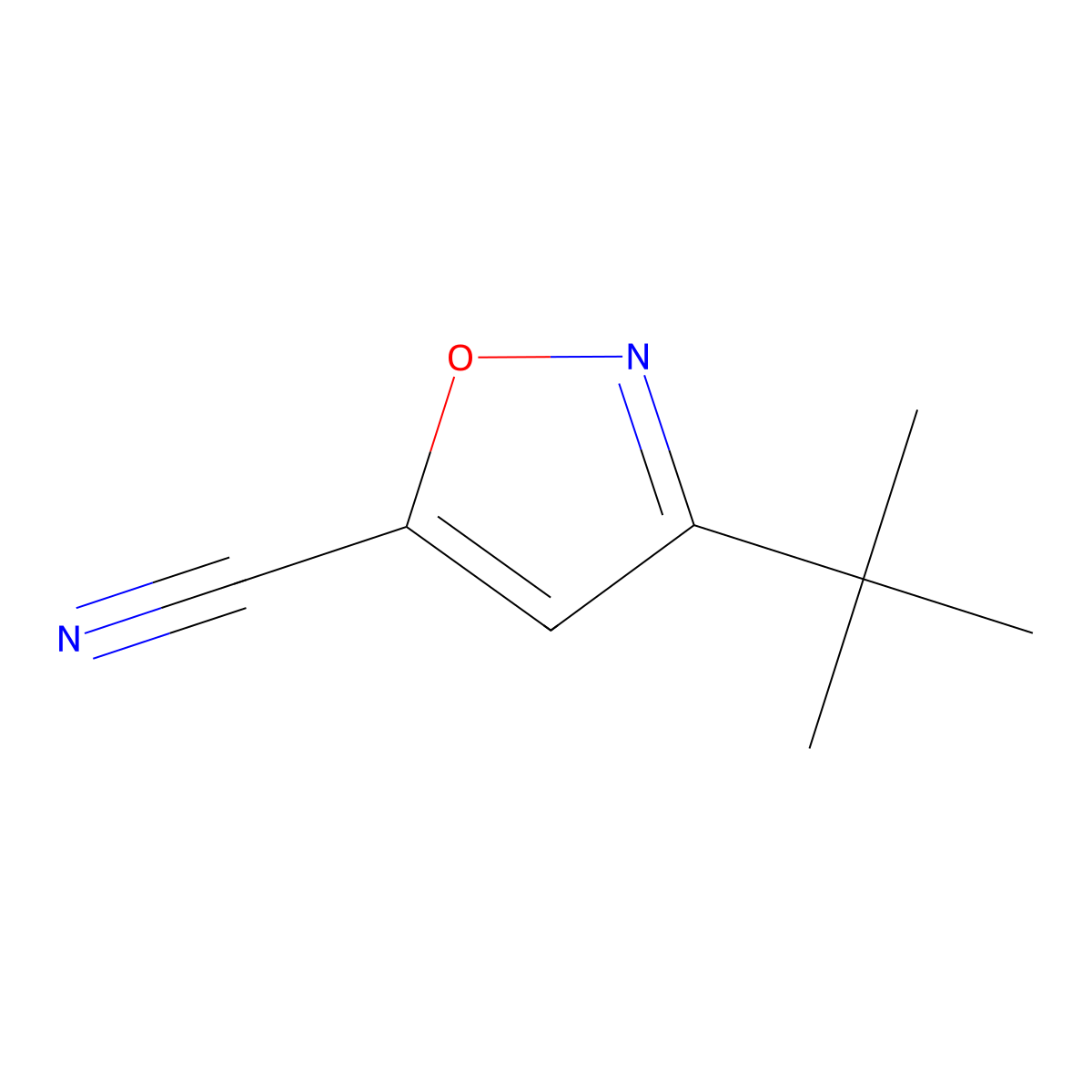 3-(Tert-butyl)isoxazole-5-carbonitrile molecular structure, CAS 1196104-07-0