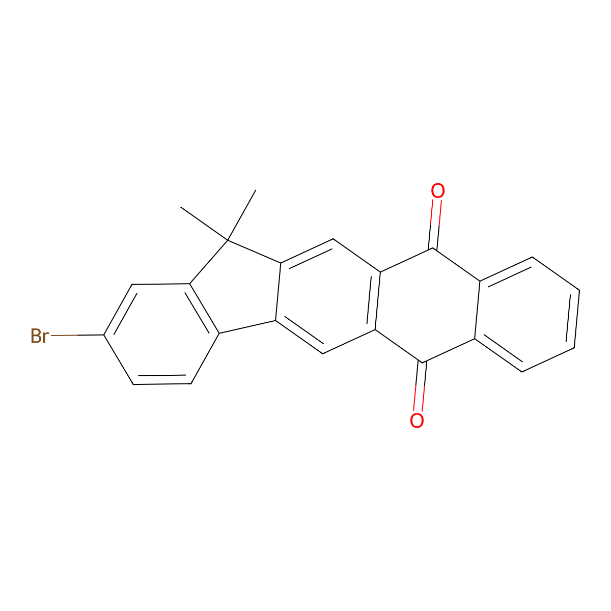 2-Bromo-13,13-dimethyl-6H-indeno(1,2-b)anthracene-6,11(13H)-dione molecular structure, CAS 1196107-73-9
