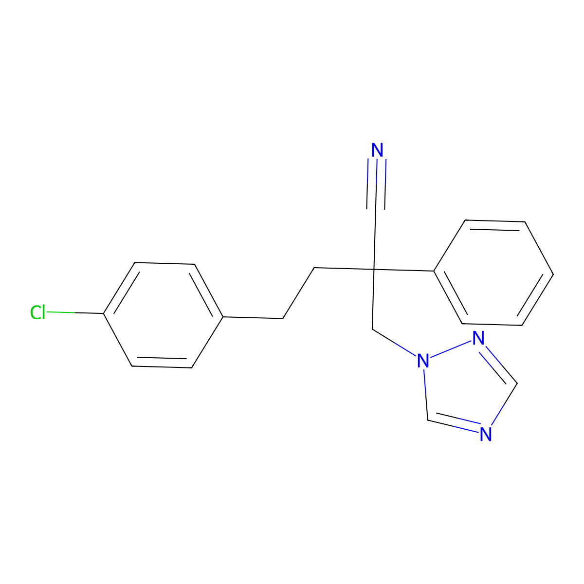 Fenbuconazole molecular structure, CAS 119611-00-6