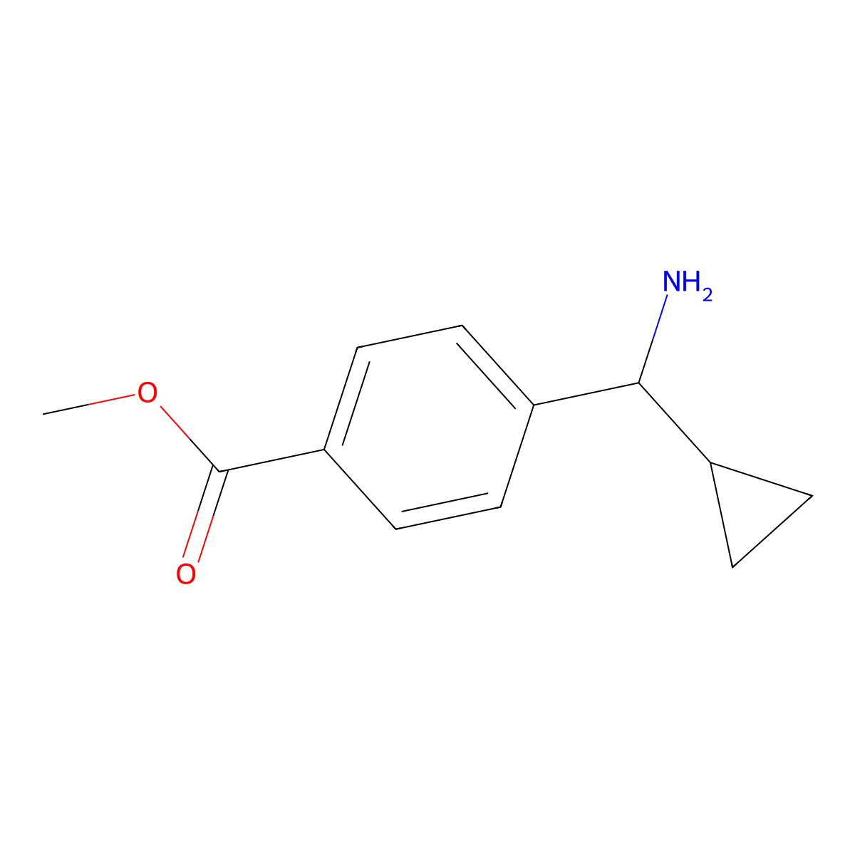 Methyl 4-(amino(cyclopropyl)methyl)benzoate molecular structure, CAS 1196118-94-1