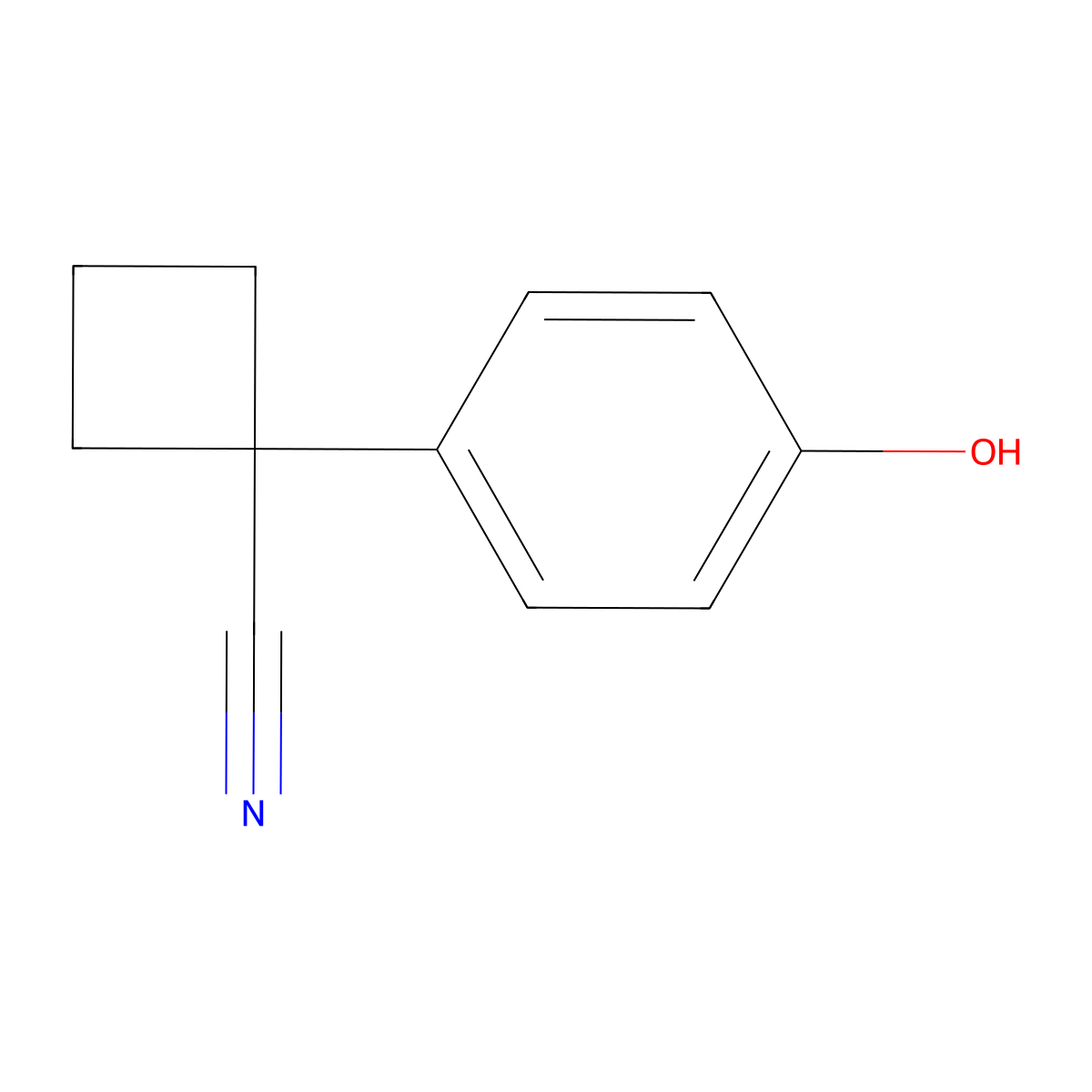1-(4-Hydroxyphenyl)cyclobutane-1-carbonitrile molecular structure, CAS 1196125-36-6