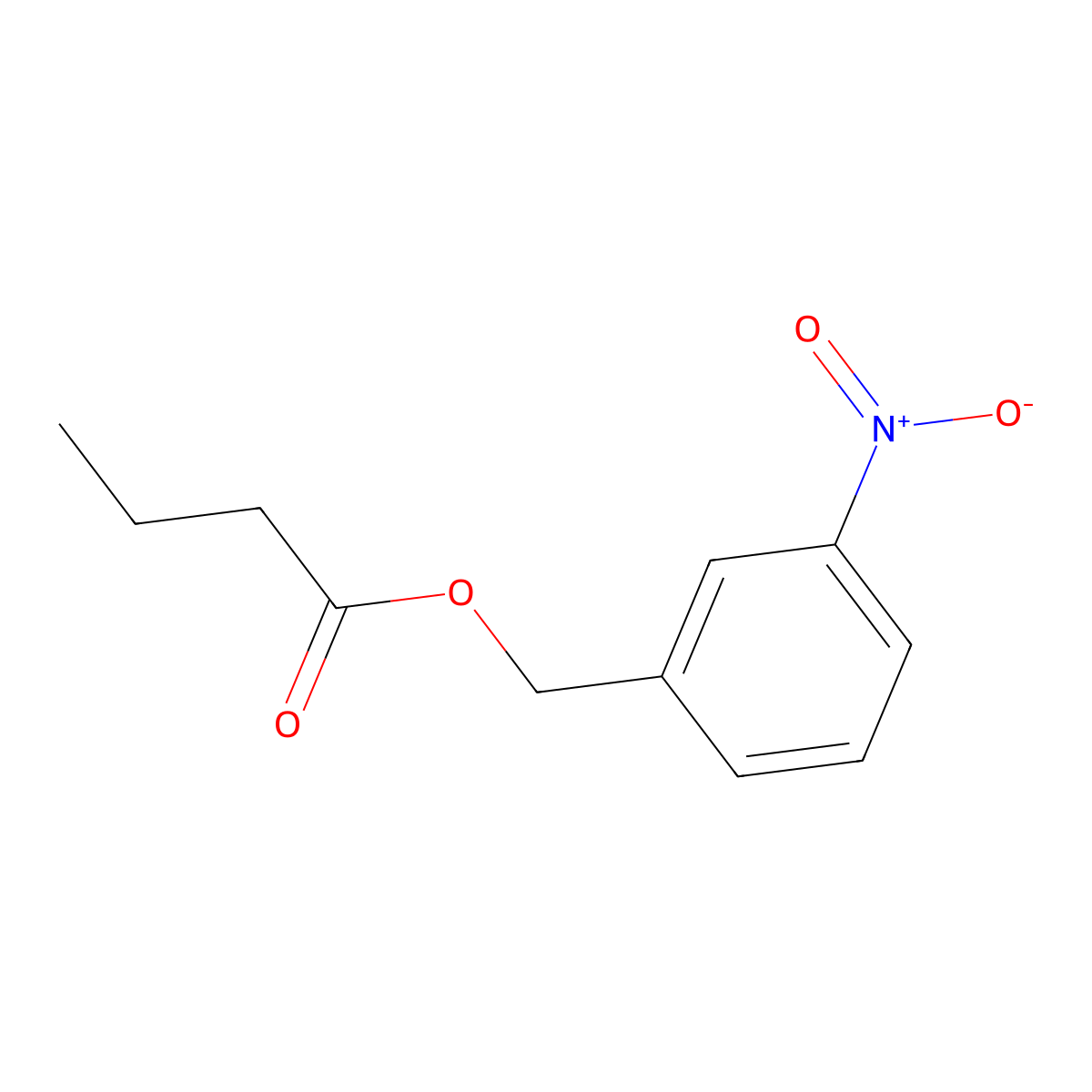m-Nitrobenzyl butyrate molecular structure, CAS 119613-13-7