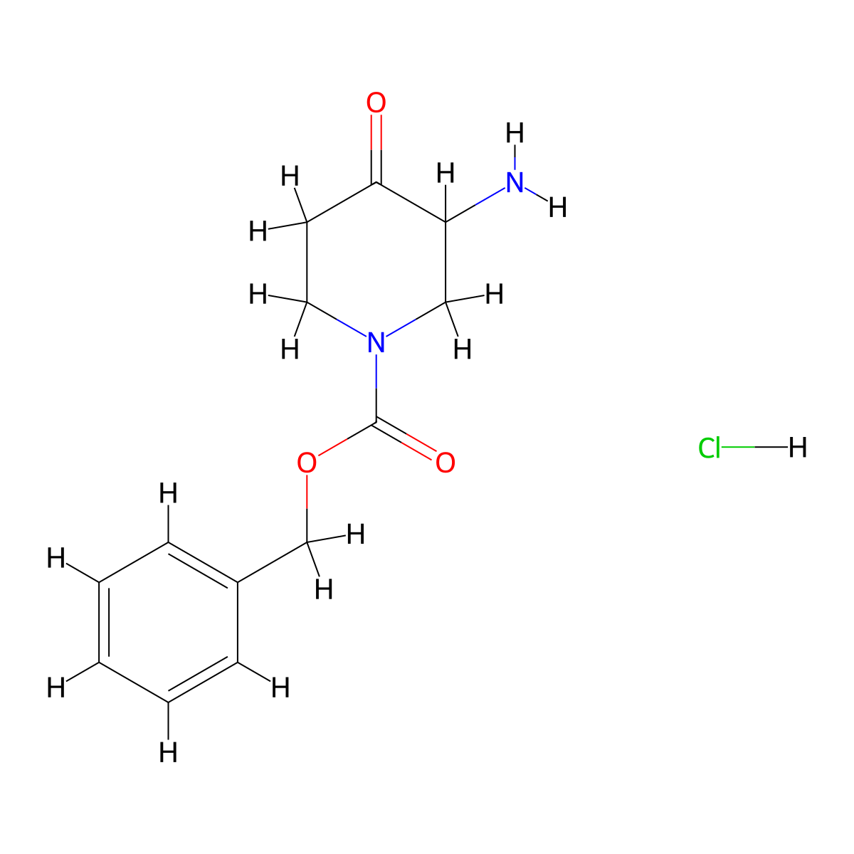 Benzyl 3-amino-4-oxopiperidine-1-carboxylate hydrochloride molecular structure, CAS 1196145-01-3