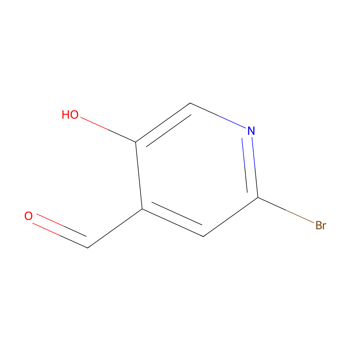2-Bromo-5-hydroxypyridine-4-carbaldehyde molecular structure, CAS 1196145-13-7