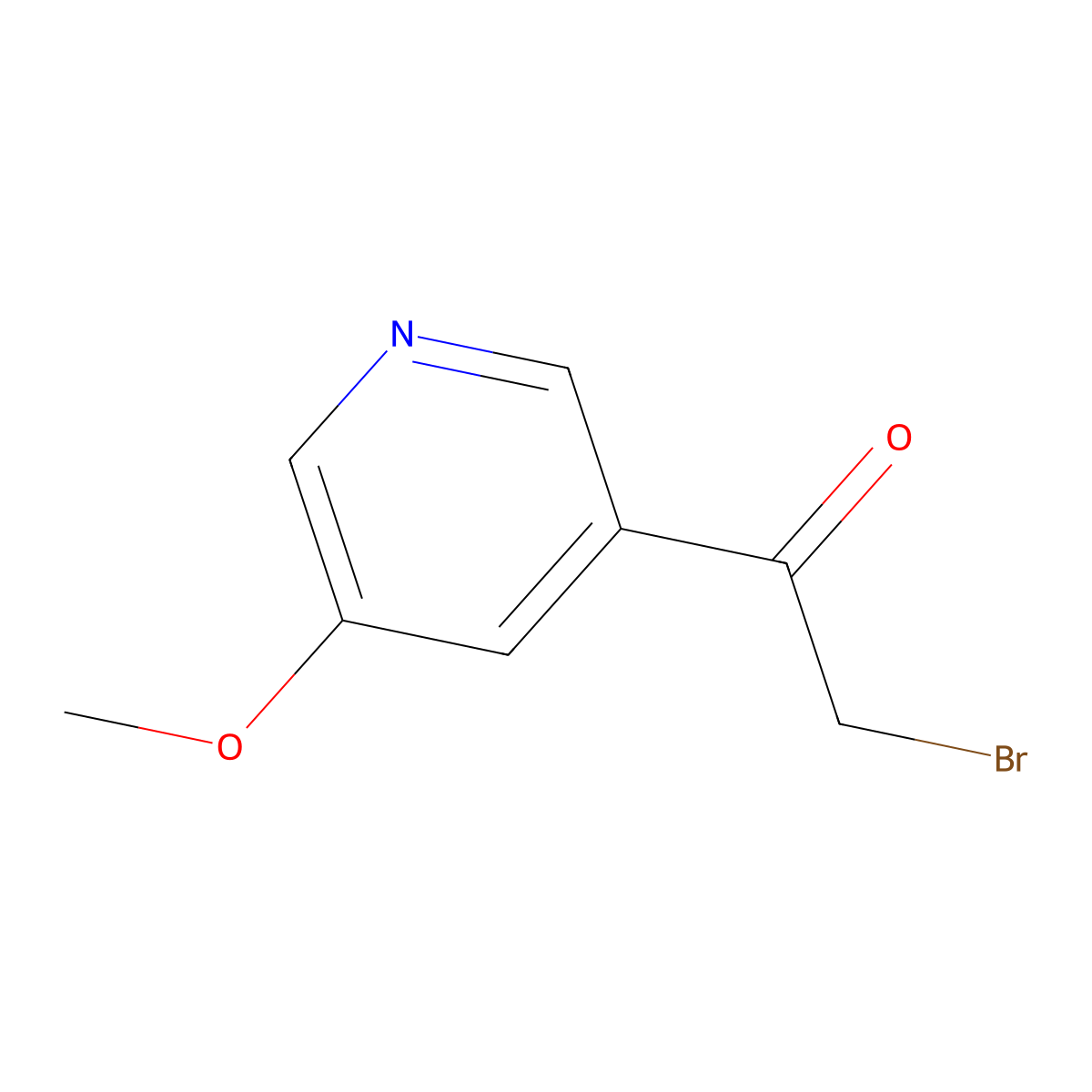 2-Bromo-1-(5-methoxypyridin-3-YL)ethanone molecular structure, CAS 1196145-15-9