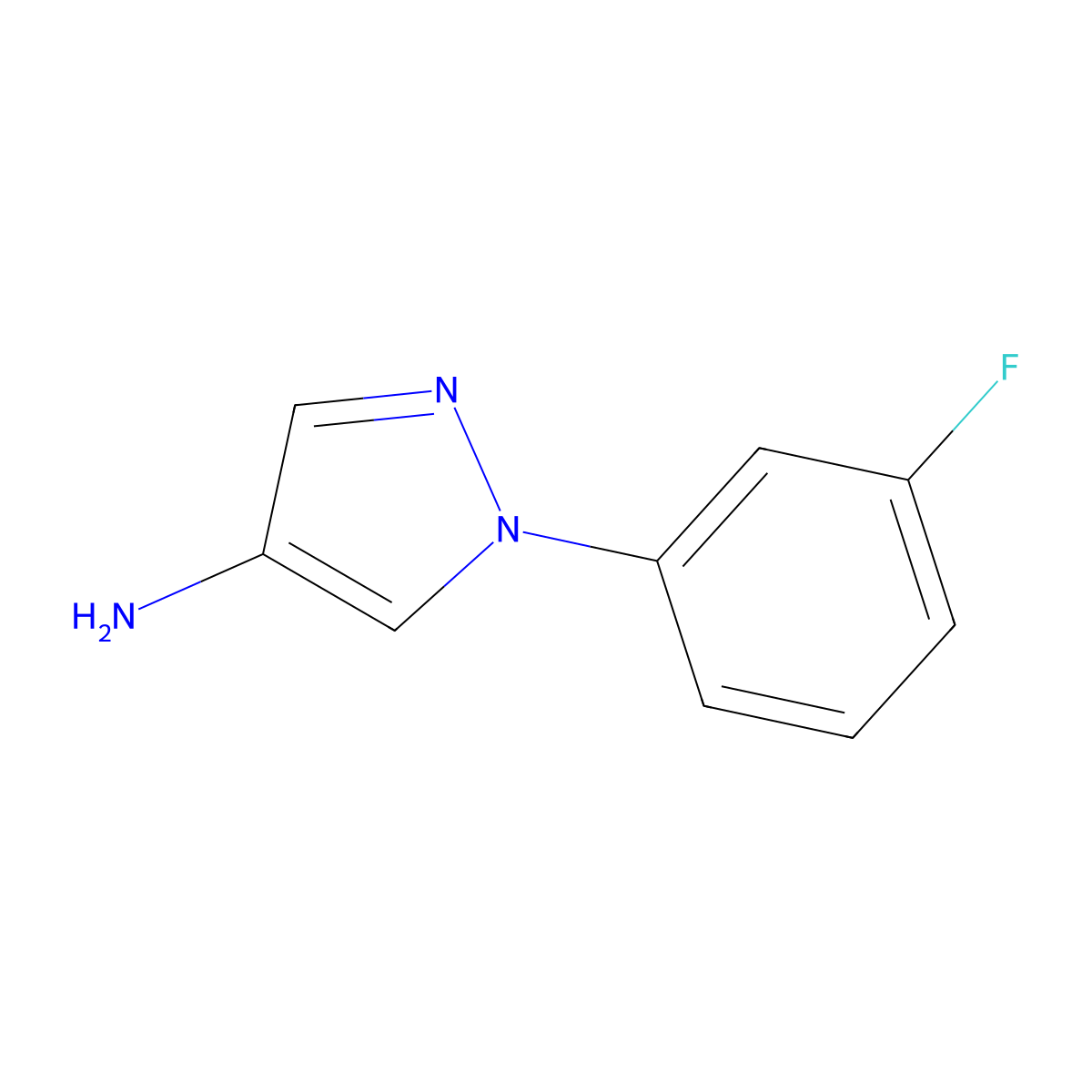 1-(3-fluorophenyl)-1H-pyrazol-4-amine molecular structure, CAS 1196145-25-1