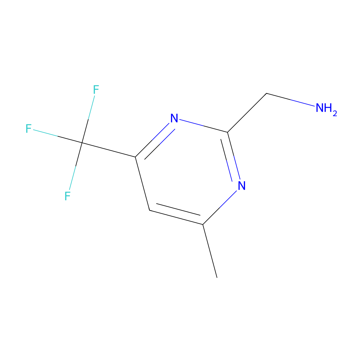 1-[4-Methyl-6-(trifluoromethyl)pyrimidin-2-yl]methanamine molecular structure, CAS 1196145-27-3