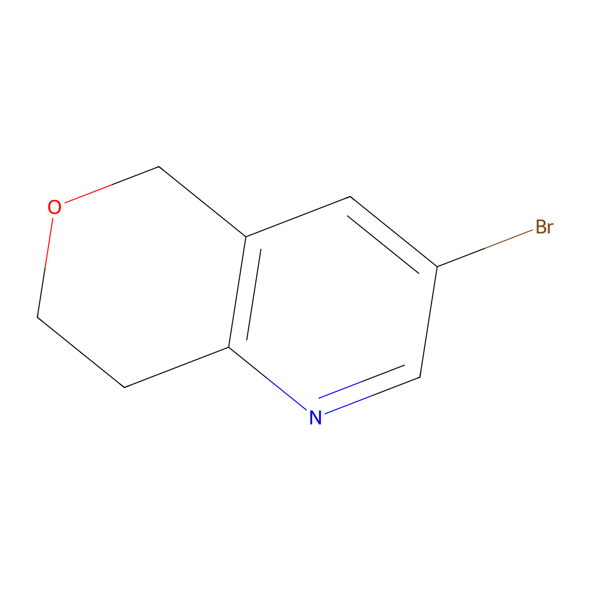 3-Bromo-7,8-dihydro-5H-pyrano[4,3-B]pyridine molecular structure, CAS 1196145-30-8