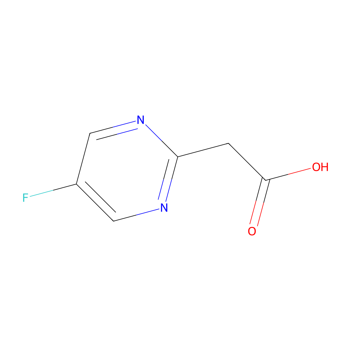 (5-Fluoropyrimidin-2-yl)acetic acid molecular structure, CAS 1196145-38-6