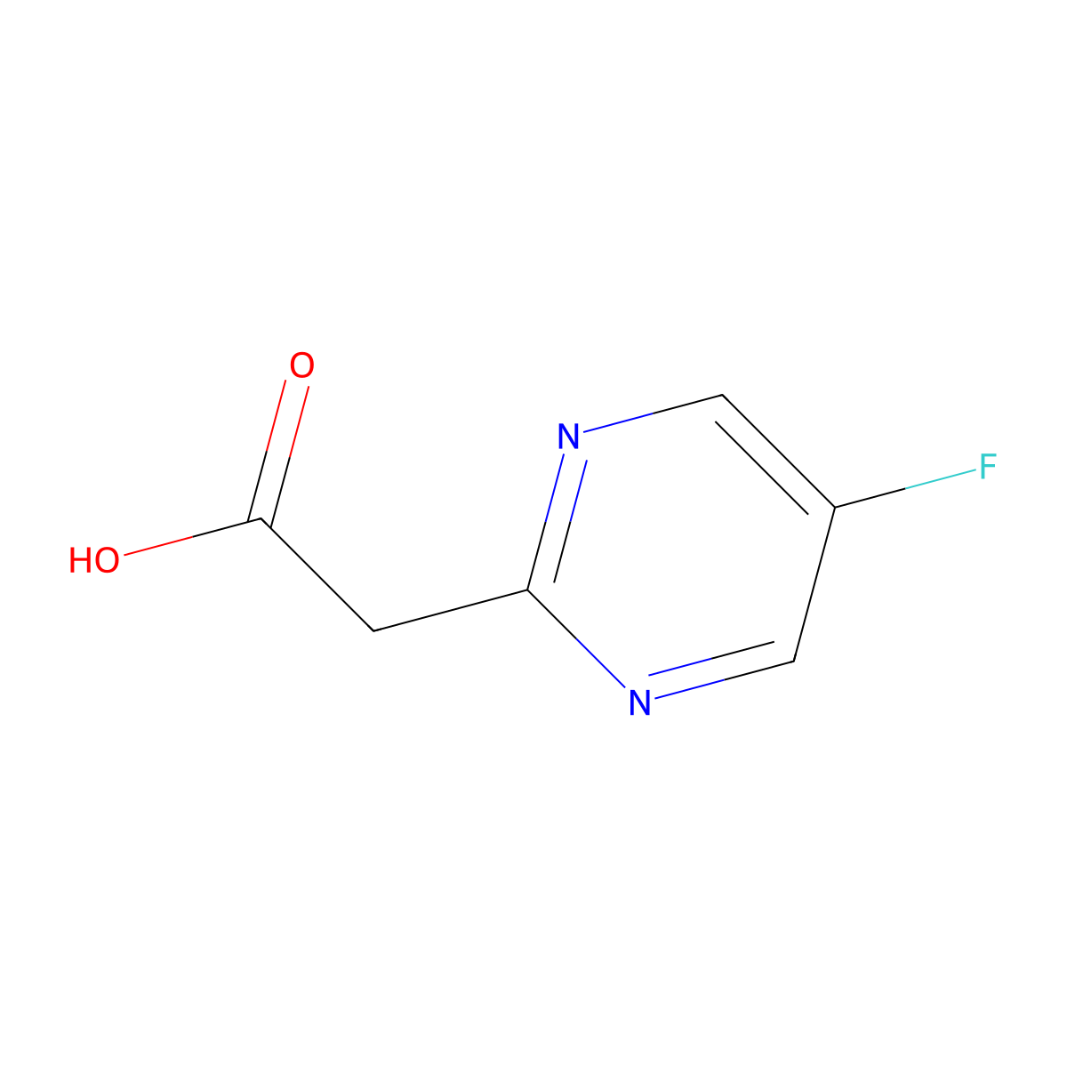 (5-Fluoropyrimidin-2-yl)acetic acid molecular structure, CAS 1196145-38-6