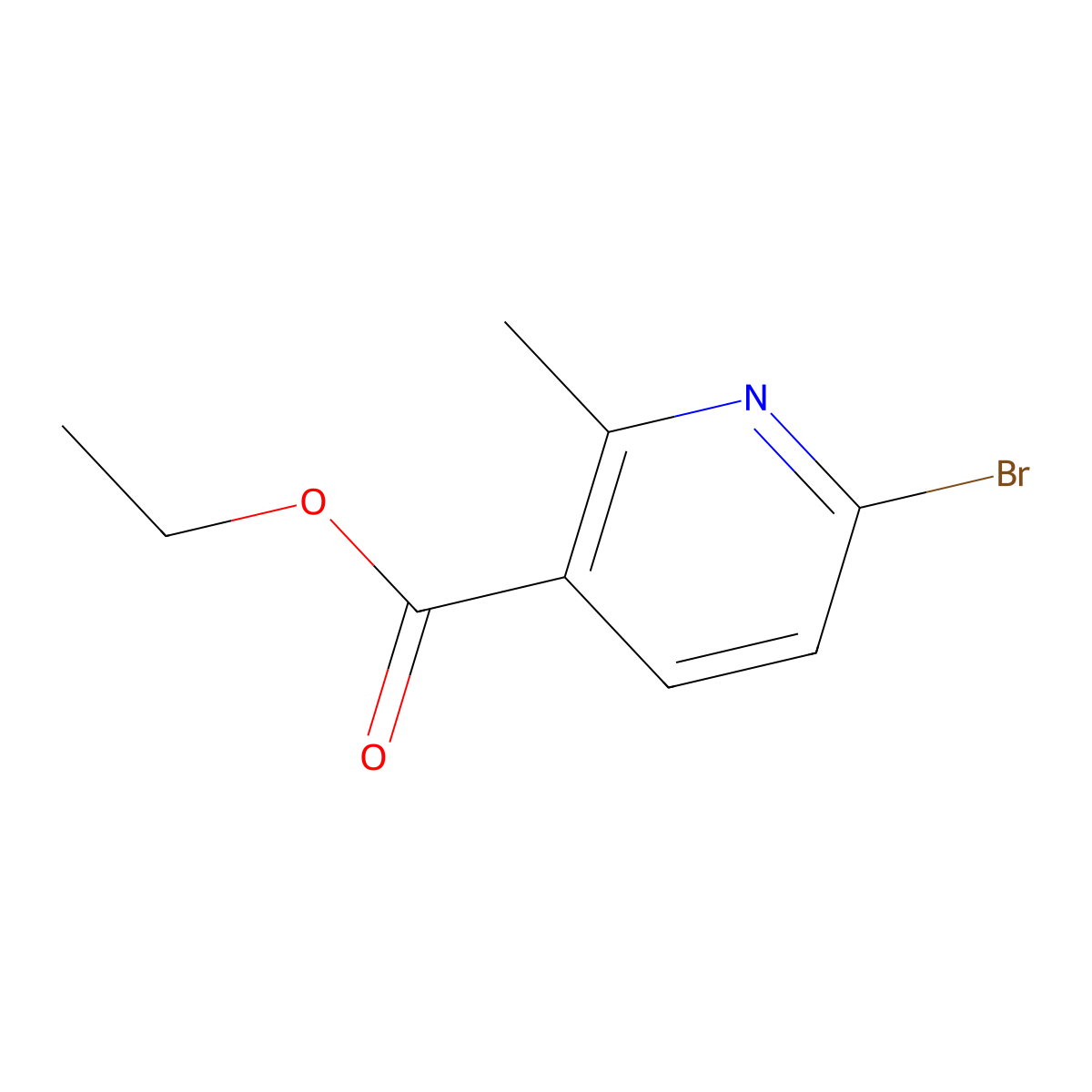 Ethyl 6-bromo-2-methylpyridine-3-carboxylate molecular structure, CAS 1196145-86-4