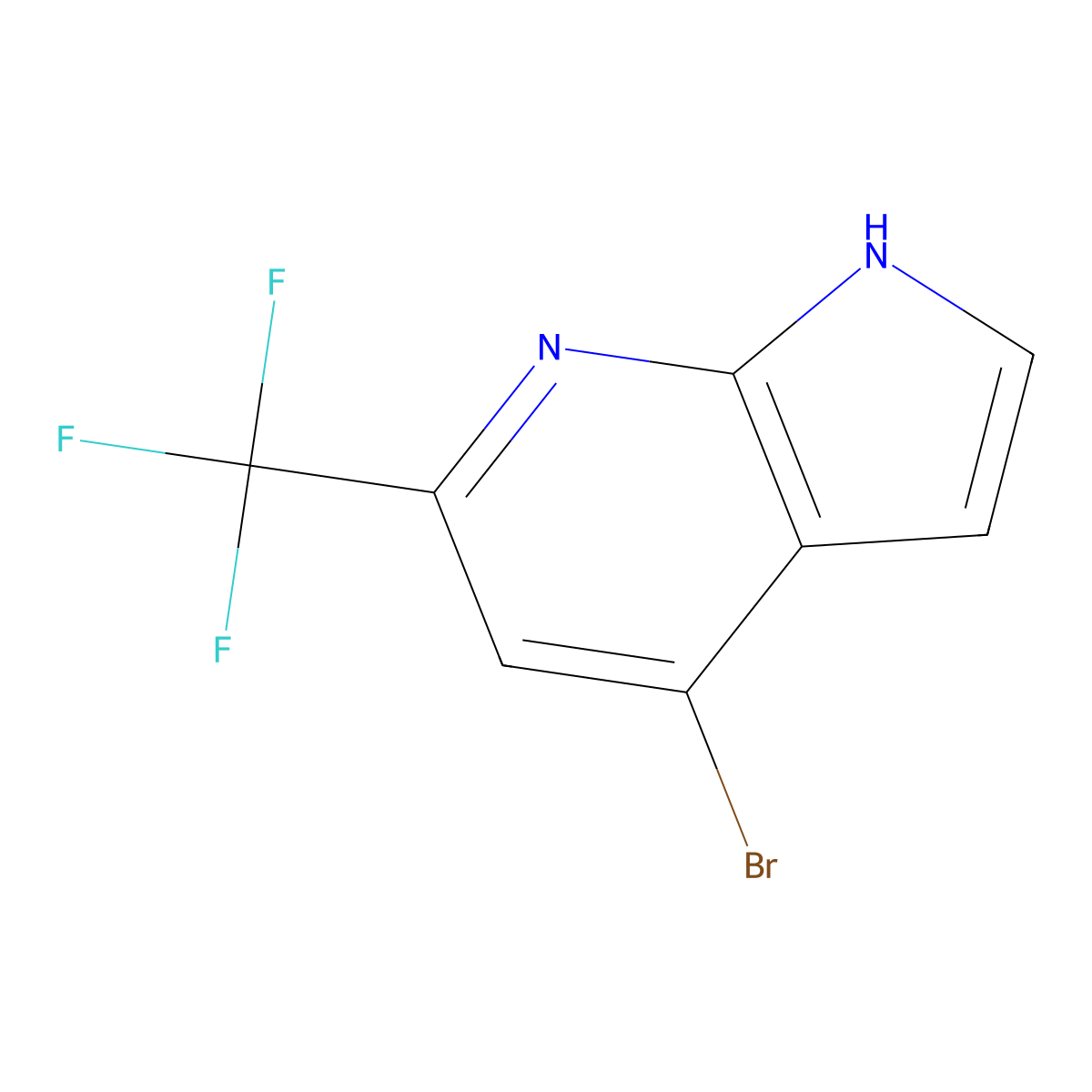4-Bromo-6-(trifluoromethyl)-1H-pyrrolo[2,3-B]pyridine molecular structure, CAS 1196145-98-8