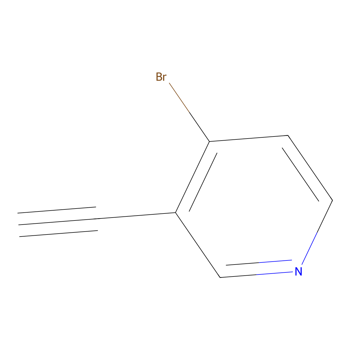 4-Bromo-3-ethynylpyridine molecular structure, CAS 1196146-05-0