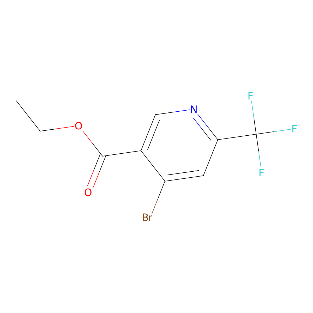 Ethyl 4-bromo-6-(trifluoromethyl)nicotinate molecular structure, CAS 1196146-14-1