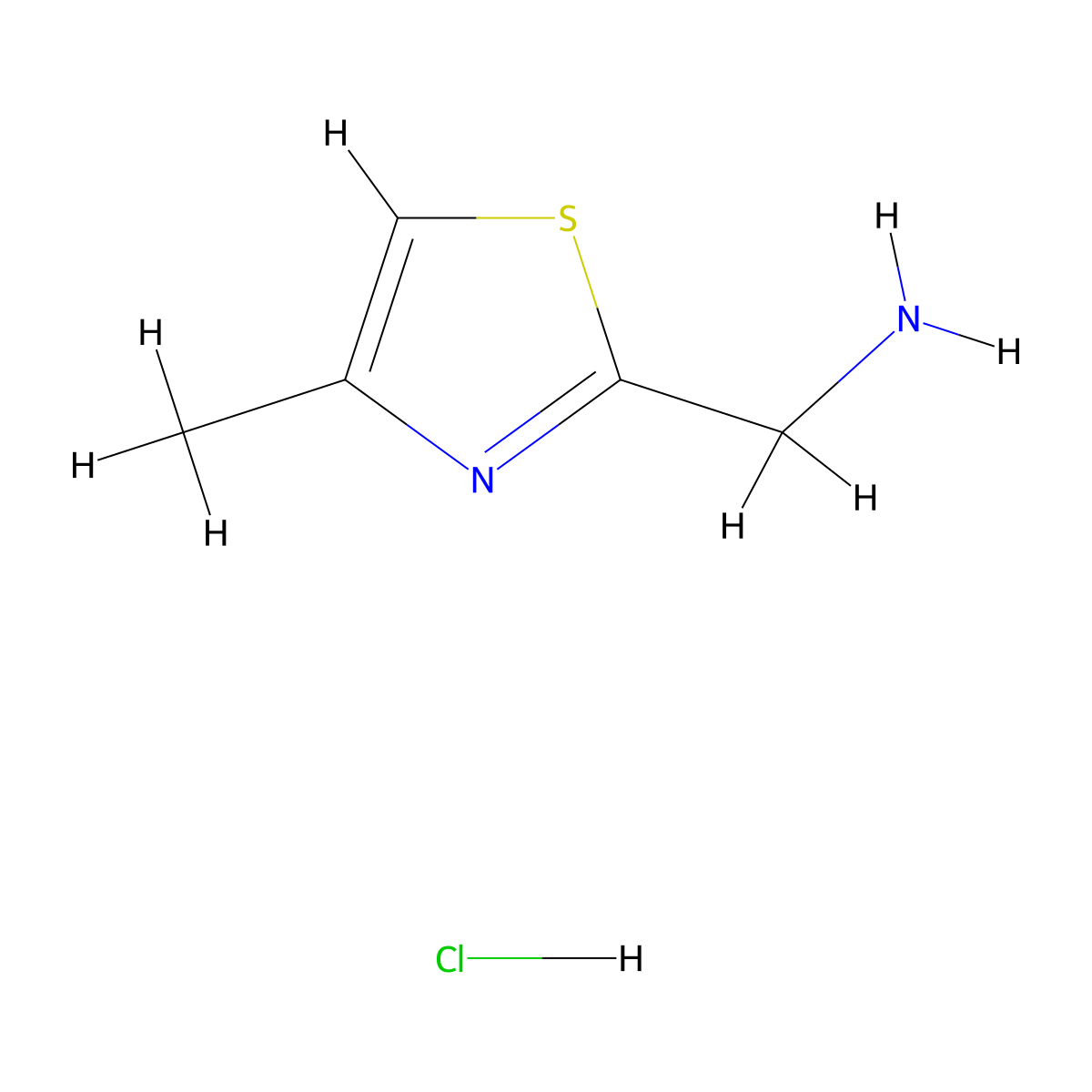 (4-Methylthiazol-2-YL)methanamine hydrochloride molecular structure, CAS 1196146-15-2