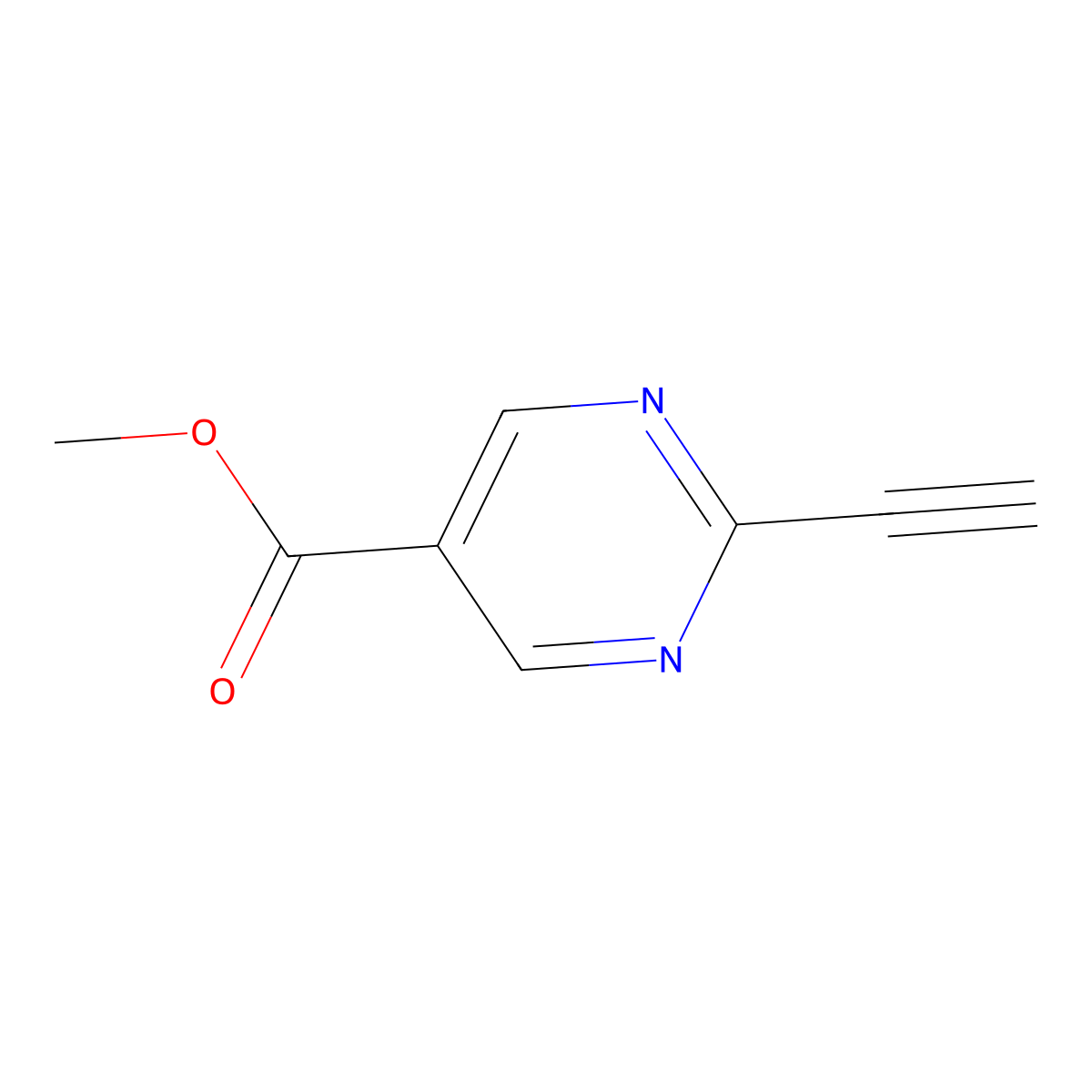 Methyl 2-ethynylpyrimidine-5-carboxylate molecular structure, CAS 1196146-17-4